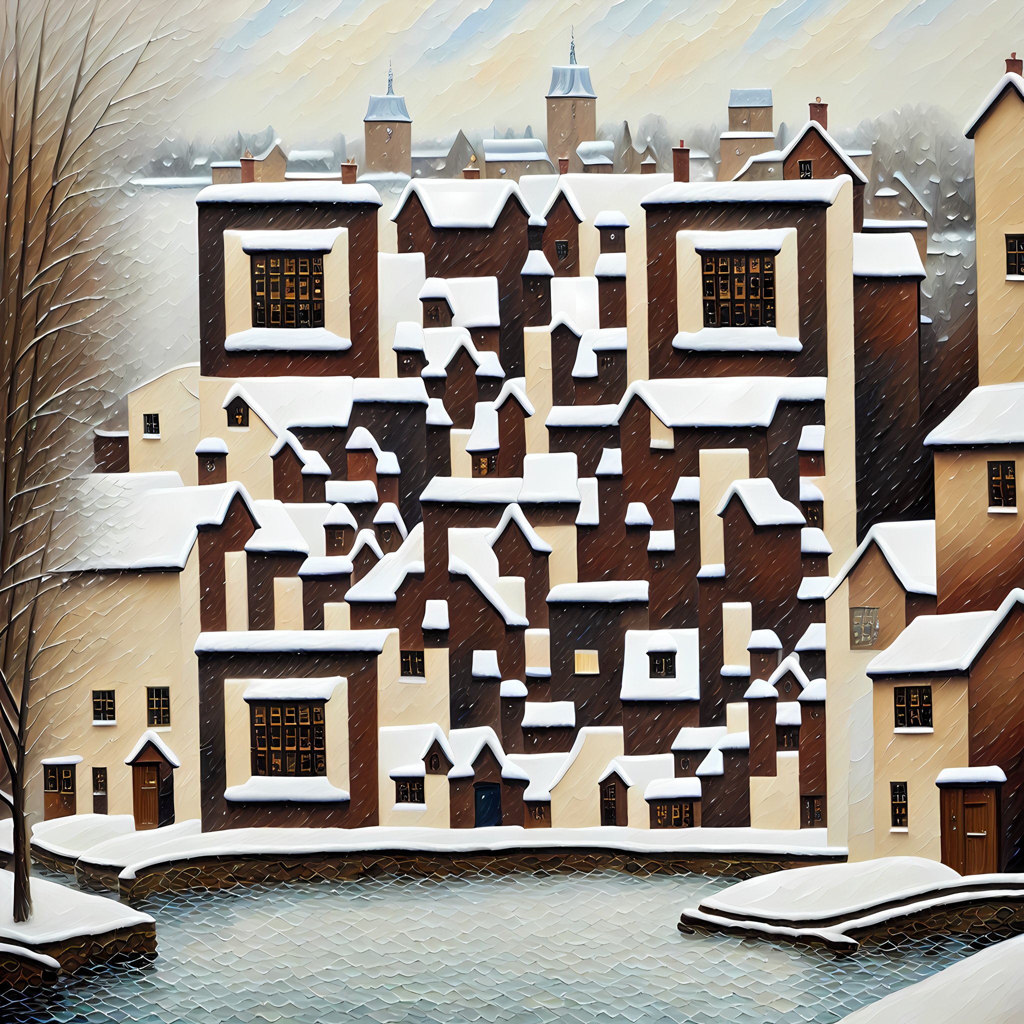 English village in winter